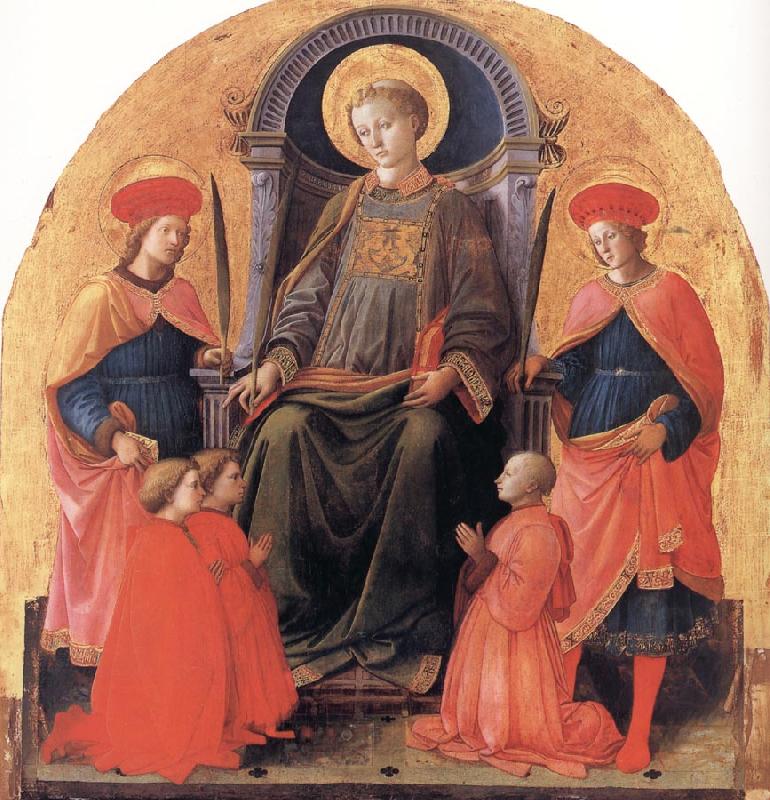 Fra Filippo Lippi St Lawrence Enthroned with Sts Cosmas and Damian,Other Saints and Donors Sweden oil painting art
